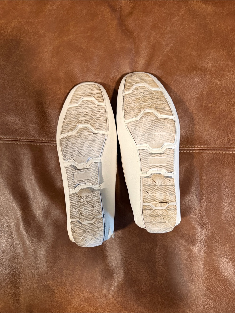 Jensen White Leather Slip-On Loafers with Orange Insole - Picture 6 of 7